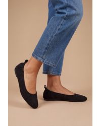 Good for the Sole - Julia Faux Suede Ruched Elasticated Ballet Pumps - Lyst