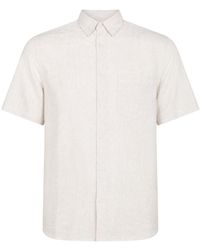 Ted Baker - Palomas Stone Linen Shirt - Lyst