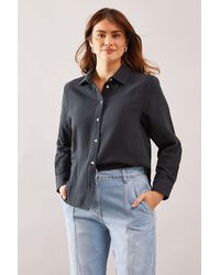 Wallis - Textured Button Through Shirt - Lyst