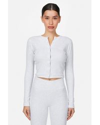 Good For Nothing - Ribbed Buttoned Long Sleeve Tee - Lyst