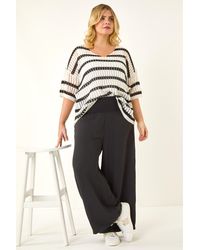 Roman - Curve Shirred Wide Leg Trouser - Lyst