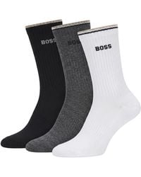 BOSS - Pack Of 3 Pairs Of Cotton Mid-Calf Socks 50531597 - Lyst