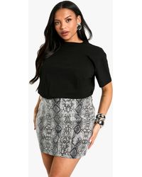 Boohoo - Plus Sequin Snake Mini Skirt - Lyst