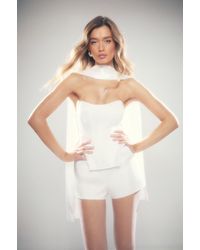 MissPap - Satin Twill Bonded Playsuit - Lyst