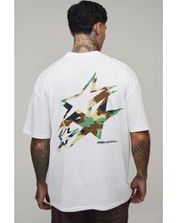 BoohooMAN - Tall Oversized Star Camo Print T-Shirt Cotton - Lyst