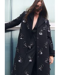 Karen Millen - Wool Embellished Single Breasted Tailored Coat - Lyst