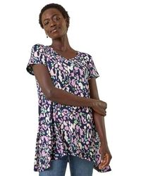 Roman - Spot Print Hanky Hem Top - Lyst