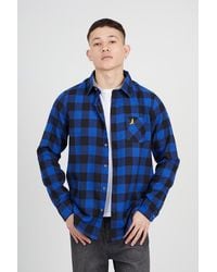 Brave Soul - Check Cotton Flannel Long Sleeve Shirt - Lyst