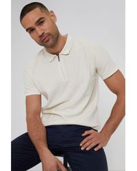 Threadbare - Pale 'Dune' Zip Collar Polo Shirt - Lyst