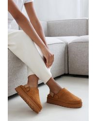 Where's That From - Wheres 'Umber' Cosy Adjustable Sling Back Faux-Suede Slippers - Lyst