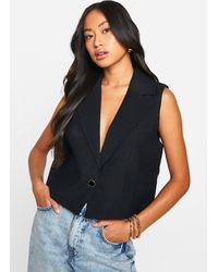 Boohoo - Woven Textured Seam Detail Waistcoat - Lyst