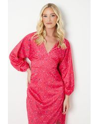 Debut London - By Coast V Neck Satin Midi Dress - Lyst