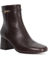 Dune - Oaklee Leather Block Heel Ankle Boots - Lyst