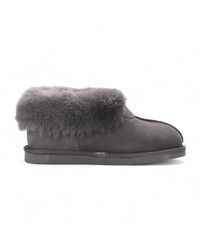 Infinity Leather - Sheepskin Suede Ankle Slip-On Bootie Winter - Lyst
