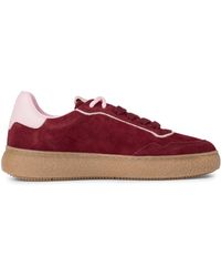 Tamaris - Merlot Leather Fashion Stripe Lace Up Sneakers - Lyst