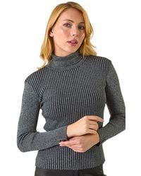 D.u.s.k - Stripe Turtle Neck Knit Jumper - Lyst