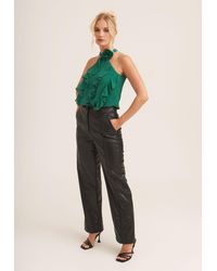 Gini London - Ruffle Detail Halter Neck Top - Lyst