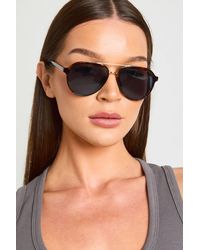 Boohoo - Tortoise Shell Aviator Sunglasses - Lyst