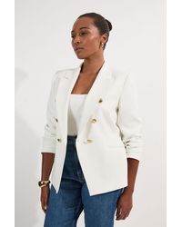 Karen Millen - Plus Size Tailored Button Military Blazer - Lyst