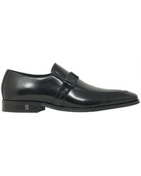 Versace - Buckle Logo Leather Shoes - Lyst