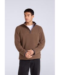 Mountain Warehouse - 'Alfie' Borg Fleece Half Zip Warm Cosy Contrast Trim Casual Layering Top - Lyst