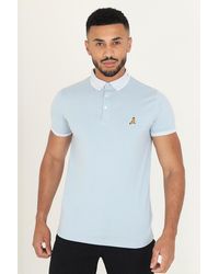Brave Soul - Pale 'Glover' Short Sleeve Jacquard Collar Jersey Polo Shirt - Lyst