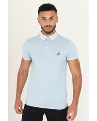 Brave Soul - Pale 'Glover' Short Sleeve Jacquard Collar Jersey Polo Shirt - Lyst