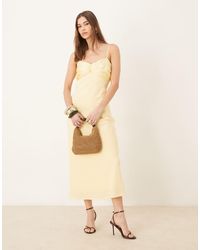 Pretty Lavish - Contrast Chiffon Bust Maxi Slip Dress - Lyst