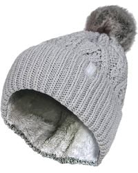 Heat Holders - Ladies Knitted Turnover Cuffed Pom Pom Beanie Hat With Bobble - Lyst