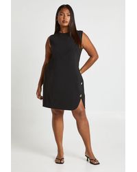 Boohoo - Plus Sleeveless Button Shift Dress - Lyst