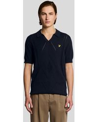 Lyle & Scott - Open Collar Argyle Knitted Polo Shirt - Lyst