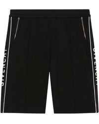 Givenchy - Classic Fit Zwarte Short Met Logo Aan De Zijkant - Lyst