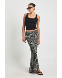 Boohoo - Zebra Print Chiffon Maxi Skirt - Lyst