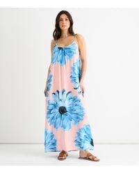 Gini London - Strappy Floral Viscose Oversized Dress - Lyst