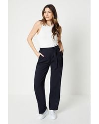 PRINCIPLES - Stitch Detail Belted Wide Leg Trouser - Lyst