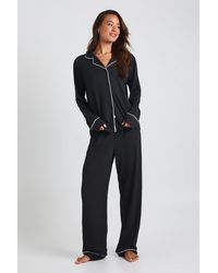 Boohoo - Tall Jersey Piping Detail Long Sleeve Shirt & Trousers Pyjama Set - Lyst