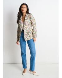 Gini London - Floral Jacquard Tailored Jacket - Lyst