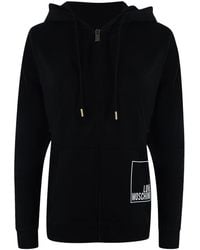 Moschino - Love Zip Hoodie Small Boxed Logo Cotton - Lyst