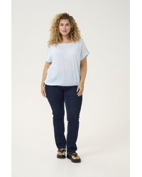 Kaffe - Blouse Met Korte Mouwen Loose Fit Nantucket Breeze Pale - Lyst