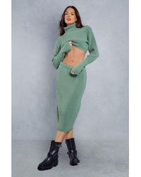 MissPap - Knitted High Waist Midi Skirt - Lyst