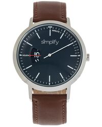 Simplify - The 6500 Leather-Band Watch - Lyst