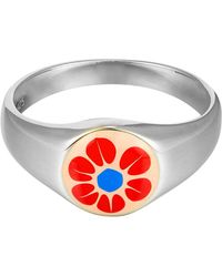 SEOL + GOLD - Sterling Enamel Signet Ring - Lyst