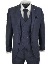 TruClothing - Wool 3 Piece Suit Double Breasted Waistcoat Tweed Peaky Blinders 1920S - Lyst