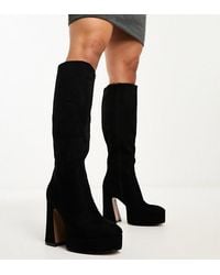 ASOS - Wide Fit Capri Platform Knee Boots - Lyst