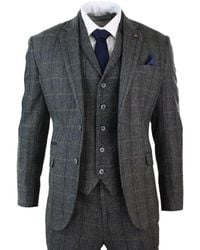Infinity Leather - 3 Piece Check Tweed Herringbone Vintage Classic Suit - Lyst