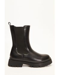 Quiz - Faux Leather Chunky Chelsea Boots - Lyst