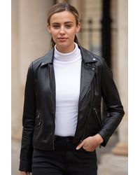 Ashwood Leather - 'Celia' Fashion Biker Jacket Coat - Lyst