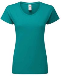 Fruit Of The Loom - Ladies Fit Ringspun Premium Tshirt (Ocean) Cotton - Lyst