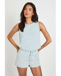 Boohoo - Denim Mini Short - Lyst