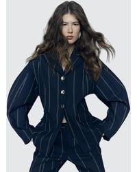 River Island - Blazer Ri Studio Cocoon Sleeve Stripe - Lyst